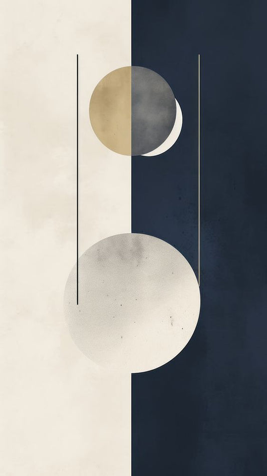 Abstract design with geometric shapes on a two-tone background