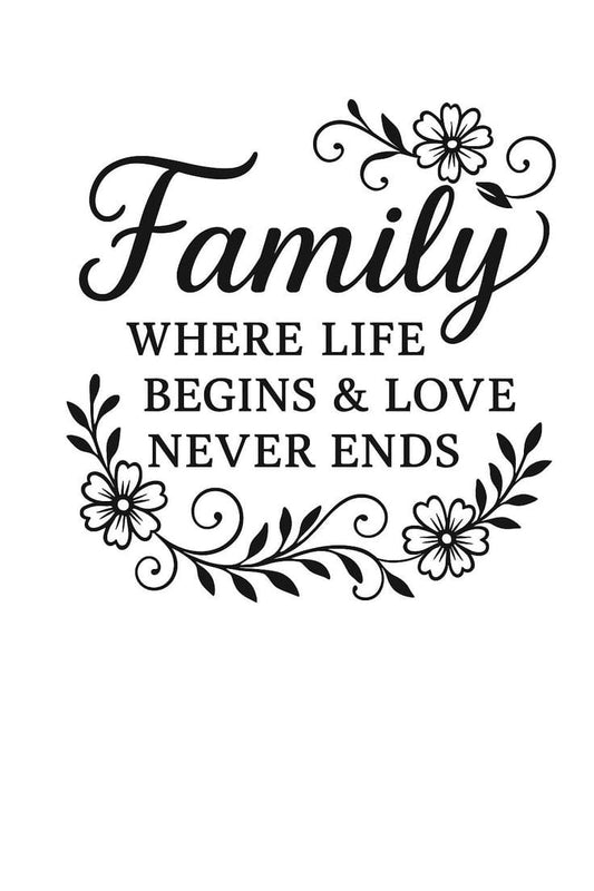 Decorative text with floral elements on a white background