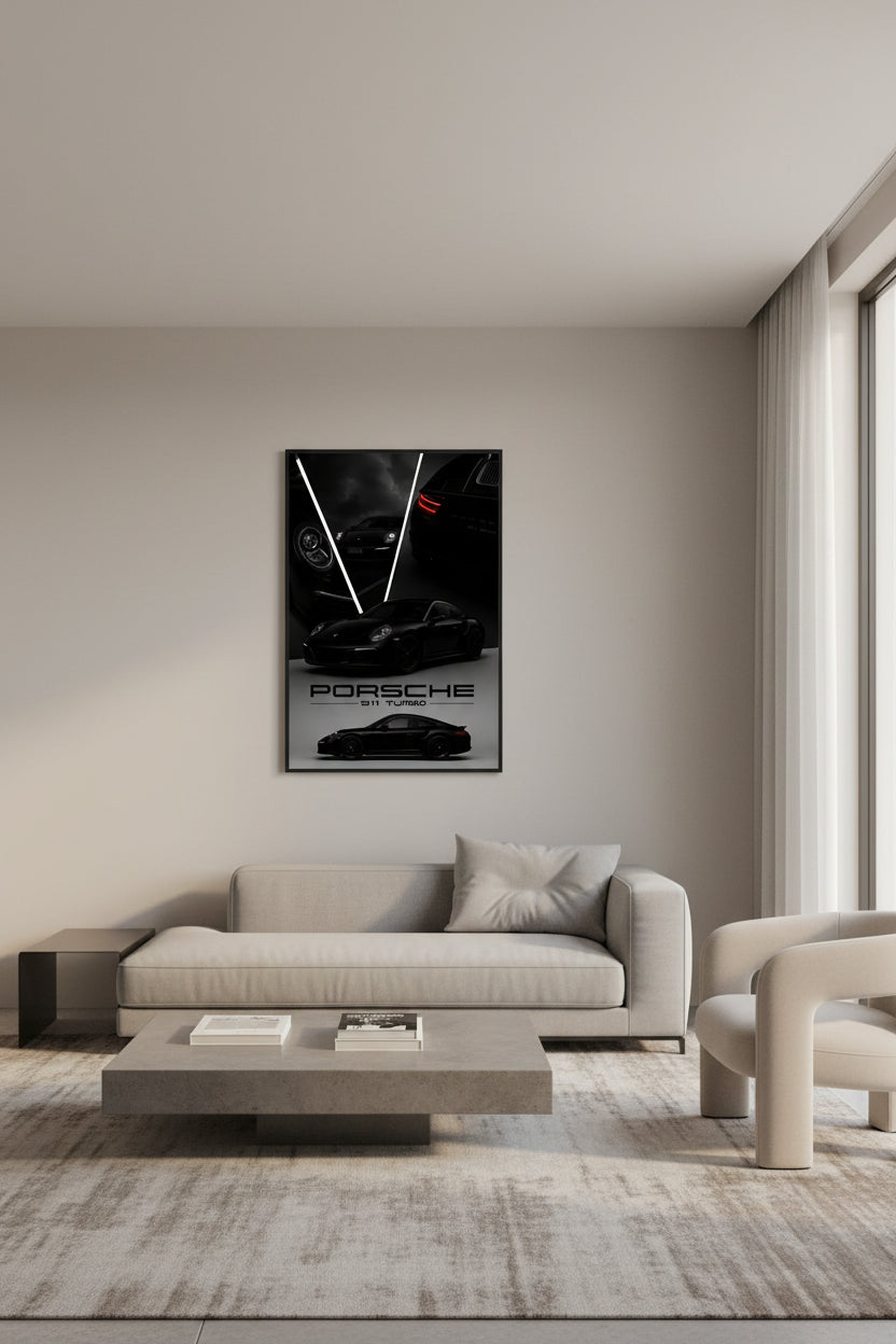 Cars - Black Porsche 911 Turbo-01