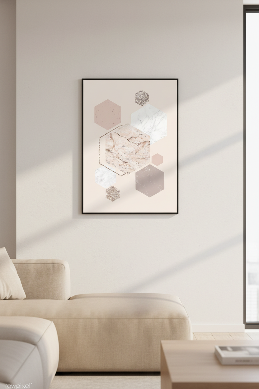 Abstract - Blush Hexa Marble