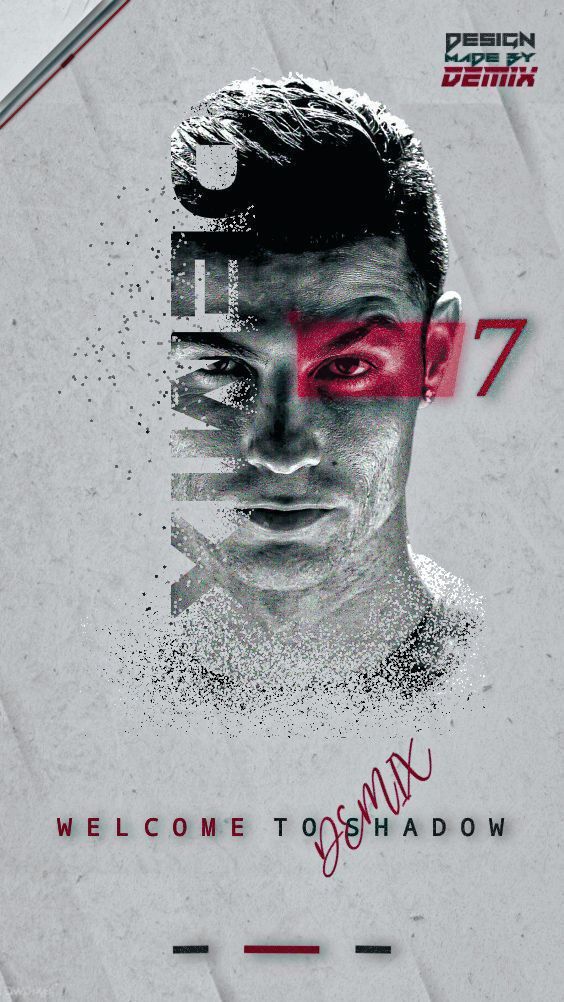 Stylized portrait of a person with text and design elements on a gray background