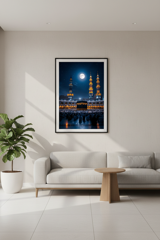 Islamic - Holy Kabba Full Moon Light