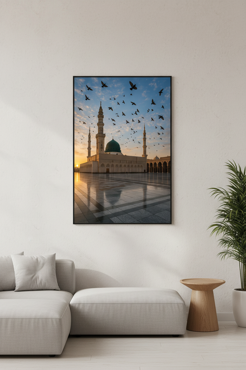 Islamic - Masjid-e-Nabvi - Flying Birds