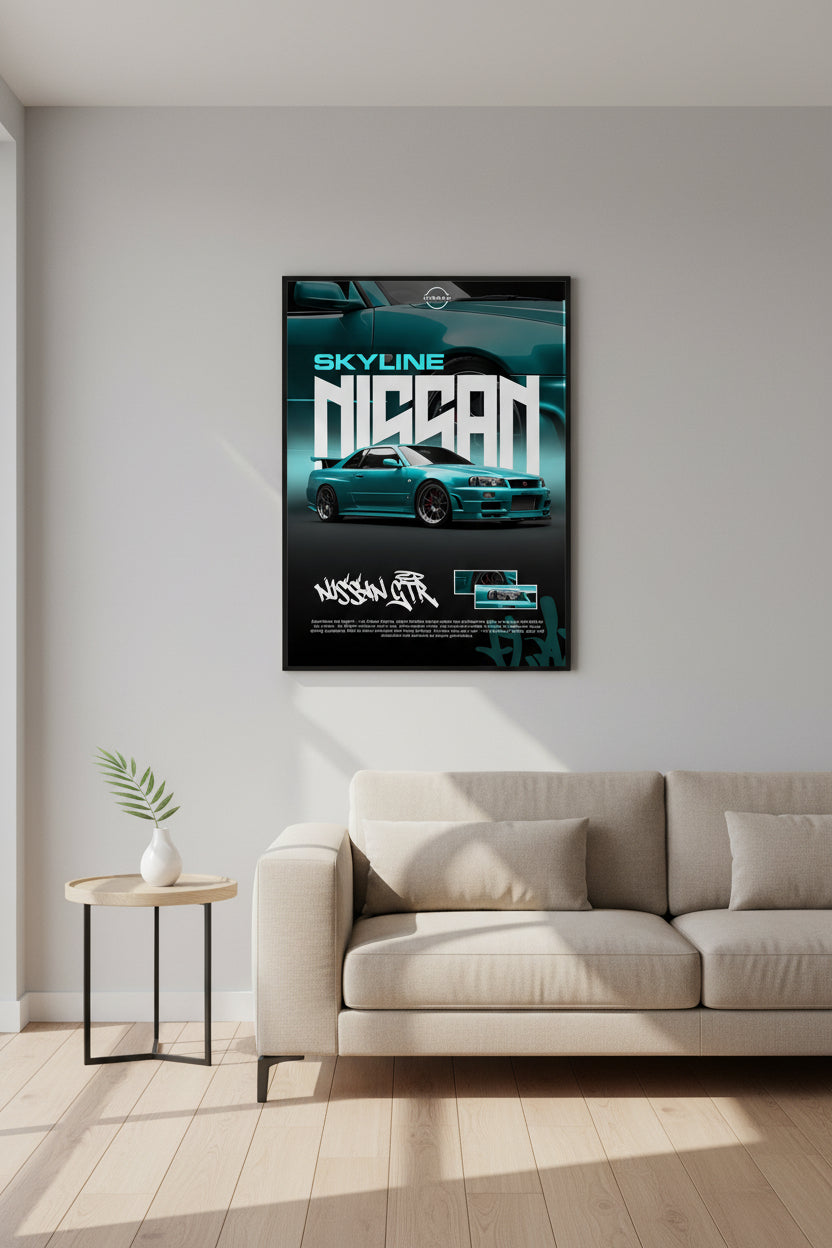 Cars - Blue Nissan Skyline GT-RS