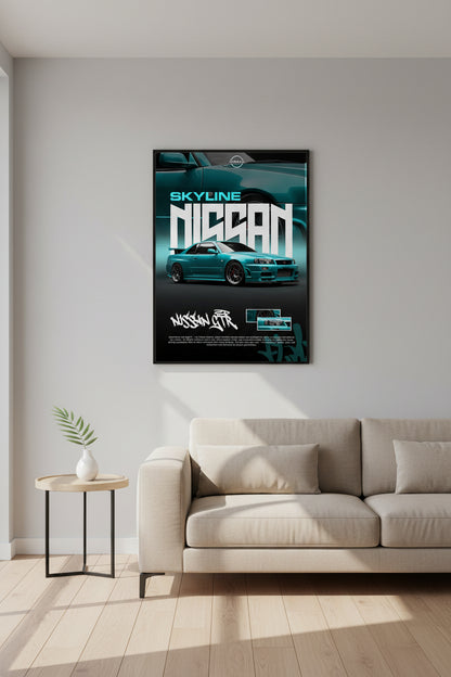 Cars - Blue Nissan Skyline GT-RS