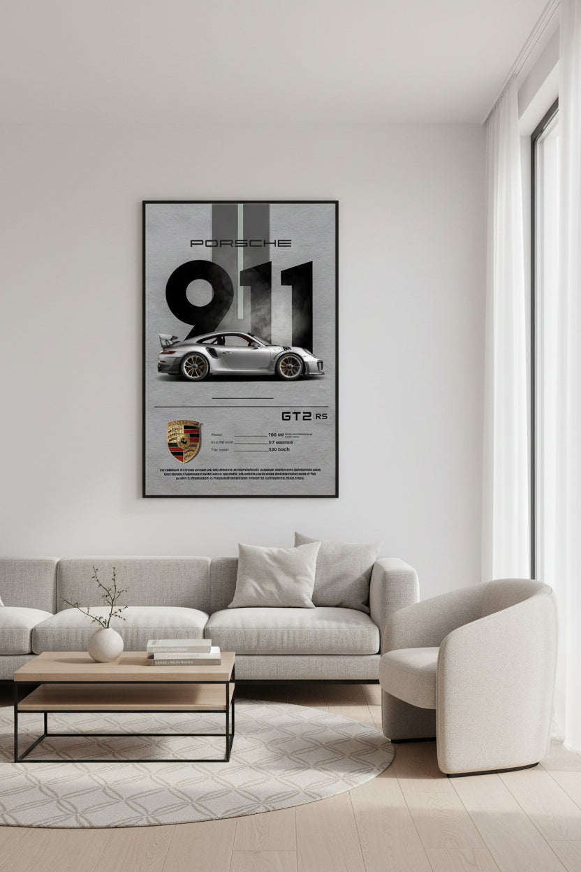 Cars - Black Porsche 911 Turbo-Silver