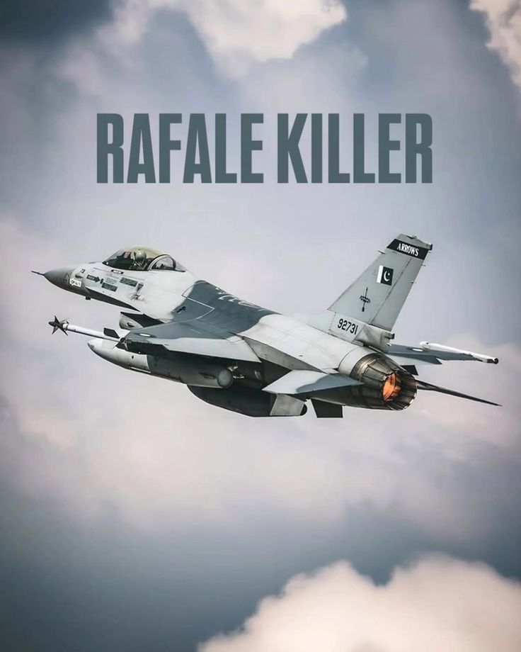 Military jet flying in the sky with 'Rafale Killer' text above it