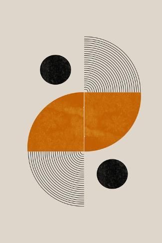 Abstract design with geometric shapes on a beige background
