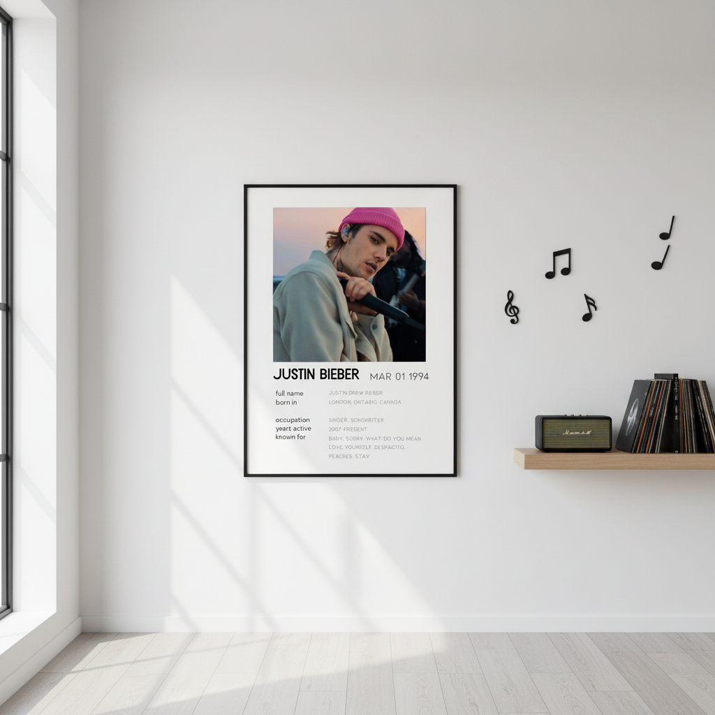 Justin Bieber – Songs Wall Frame