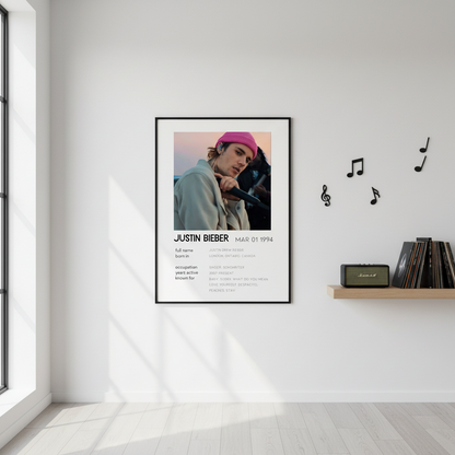 Justin Bieber – Songs Wall Frame