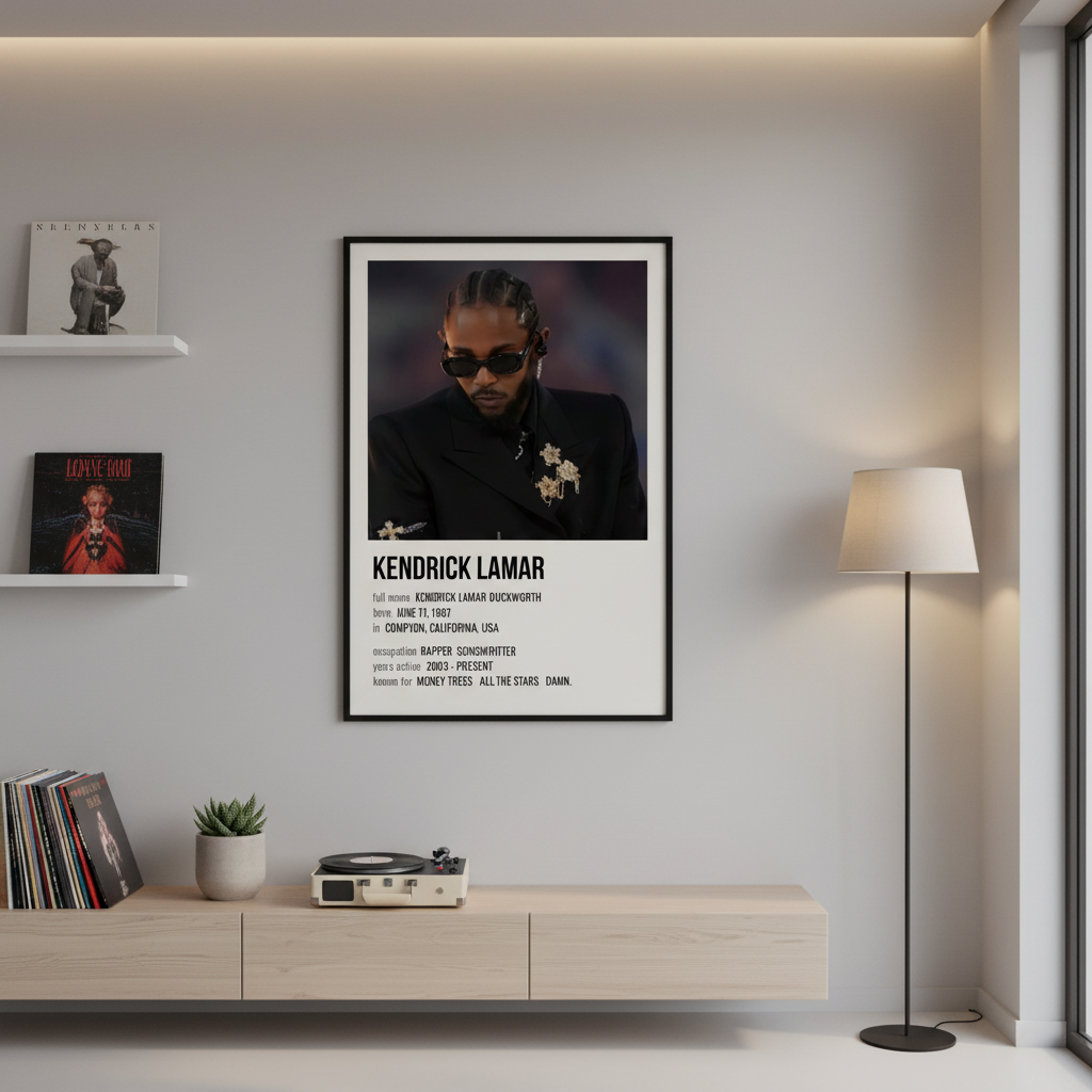 Kendrick Lamar – Songs Wall Frame