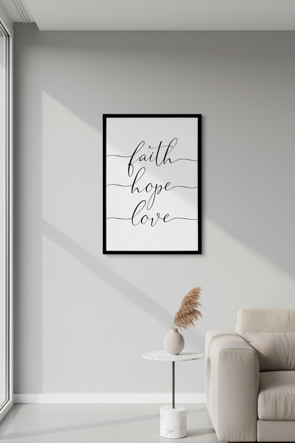 Typography - Faith, Hope, Love