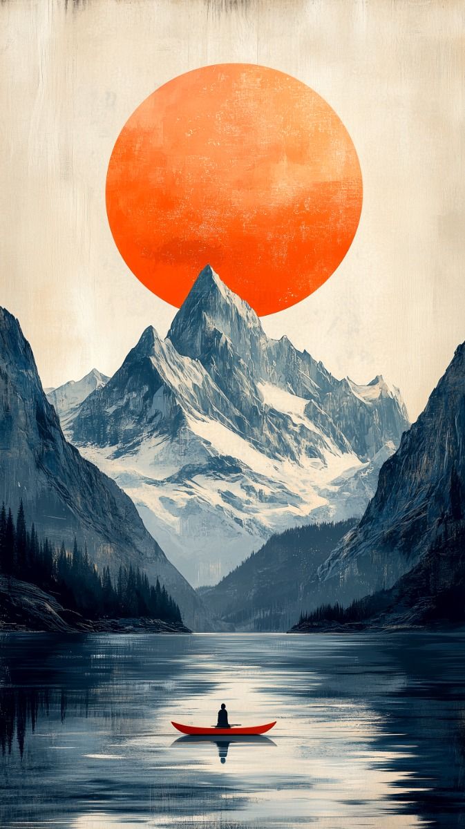 Lake with Mountains framed wall art print — Casa Blend