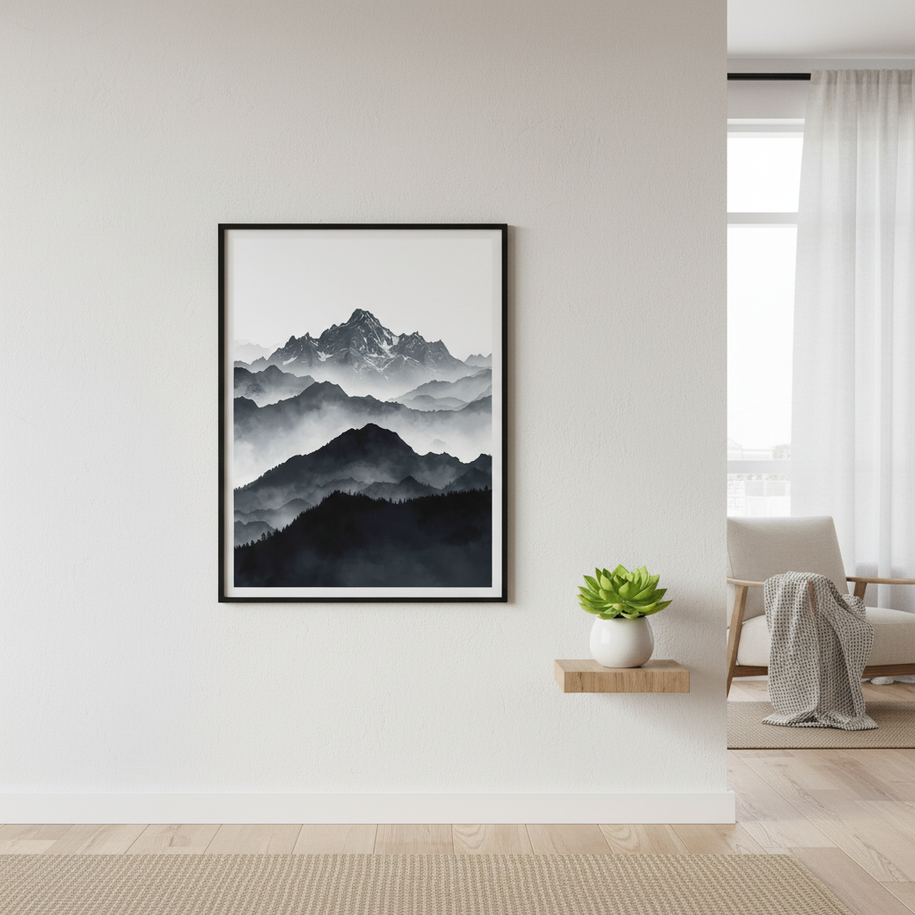 Nature’s Majesty - Black and White Mountains