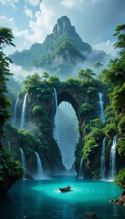 Cliff Waterfall framed wall art print — Casa Blend