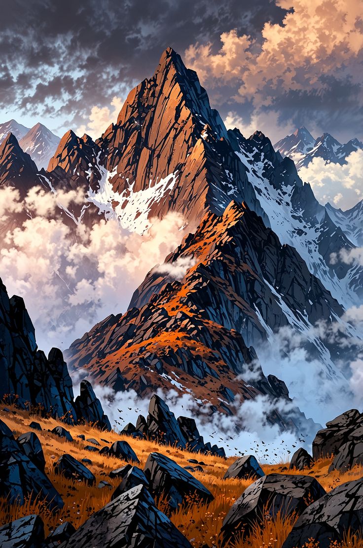 Jagged Rock Mount framed wall art print — Casa Blend