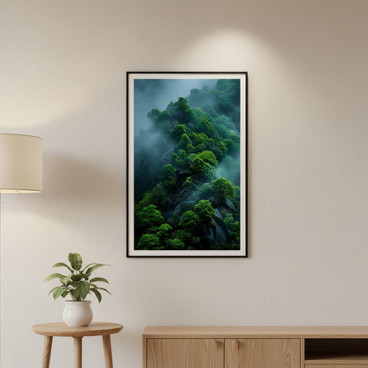 Nature’s Majesty - Misty Green Forested Mountains
