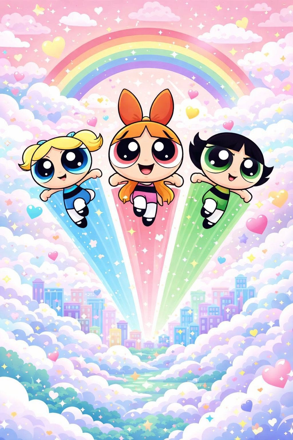 Power Puffs Girls framed wall art print — Casa Blend