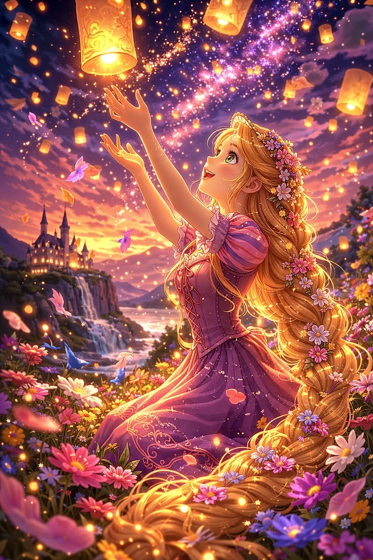 Repunzel Animated framed wall art print — Casa Blend