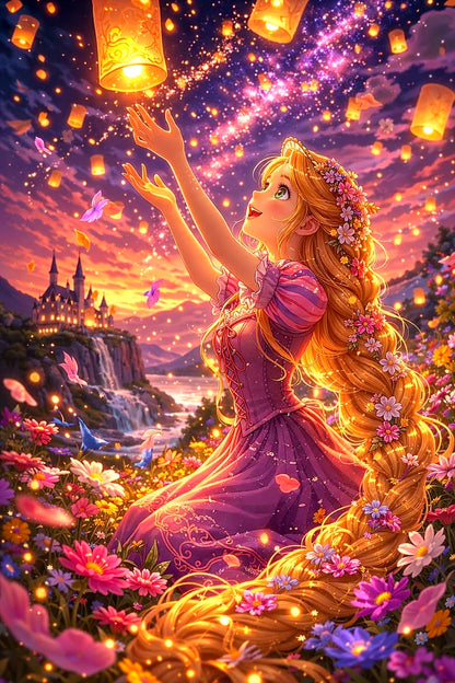 Repunzel Animated framed wall art print — Casa Blend