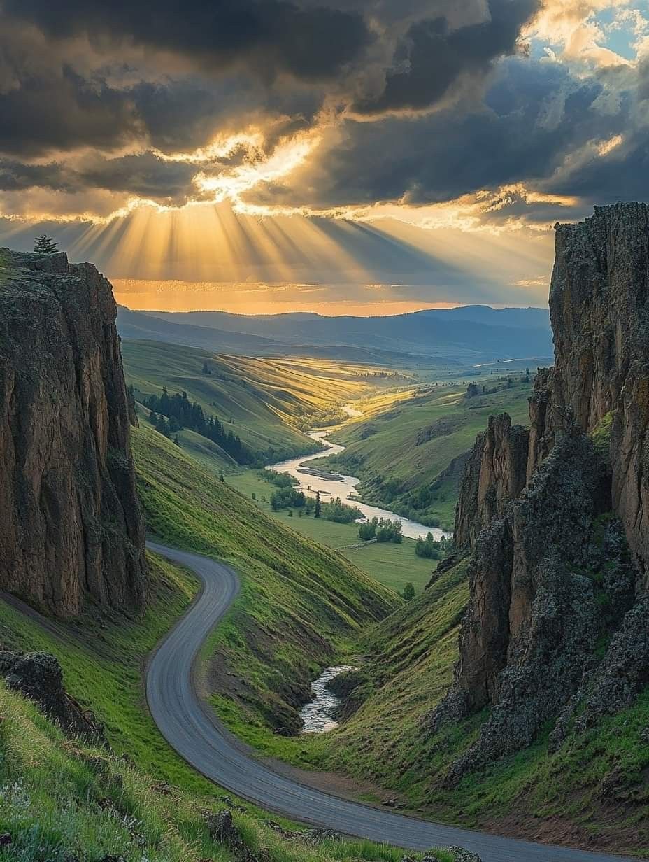 Road through Valley framed wall art print — Casa Blend