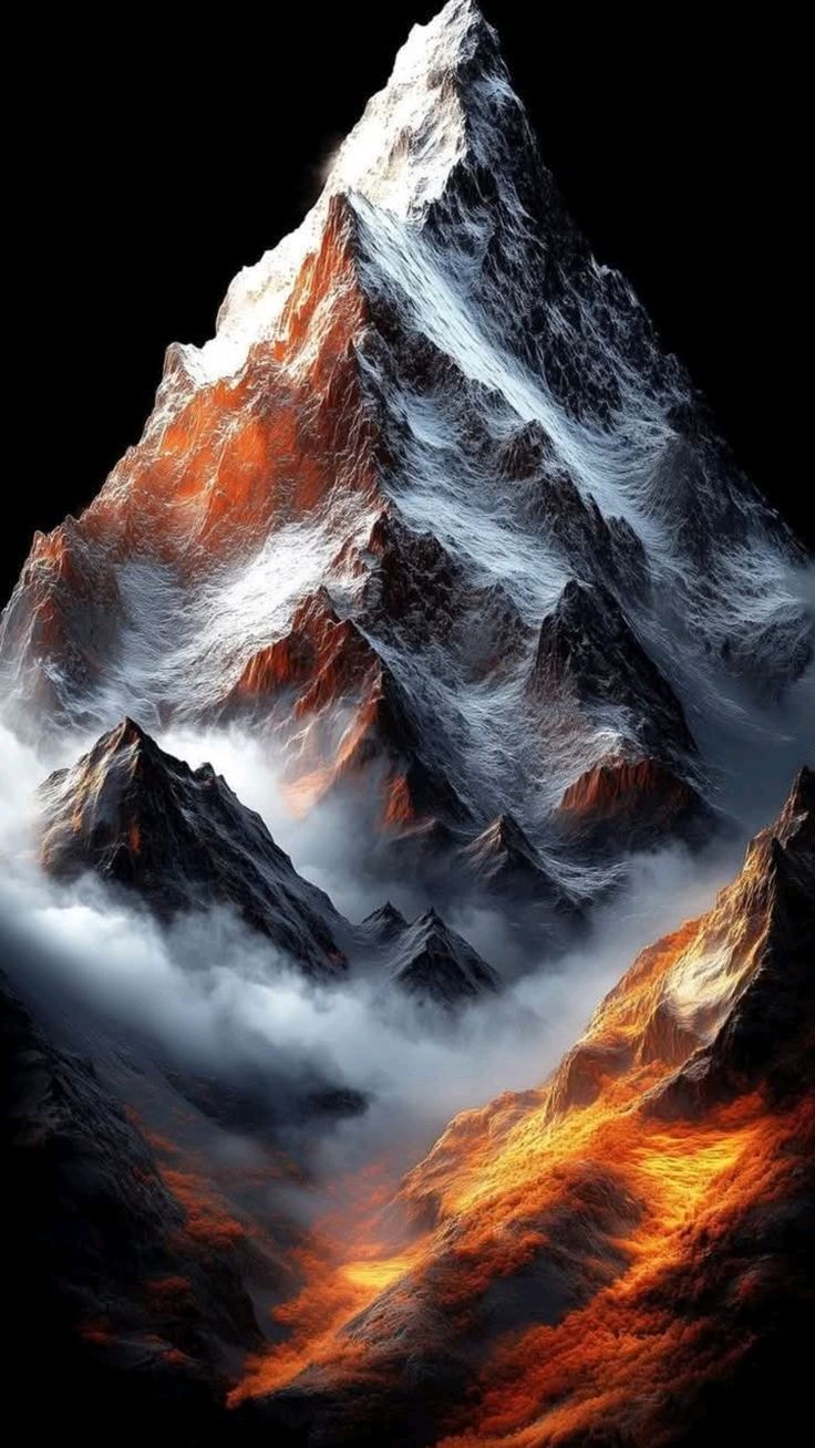 Snowy Mountain framed wall art print — Casa Blend