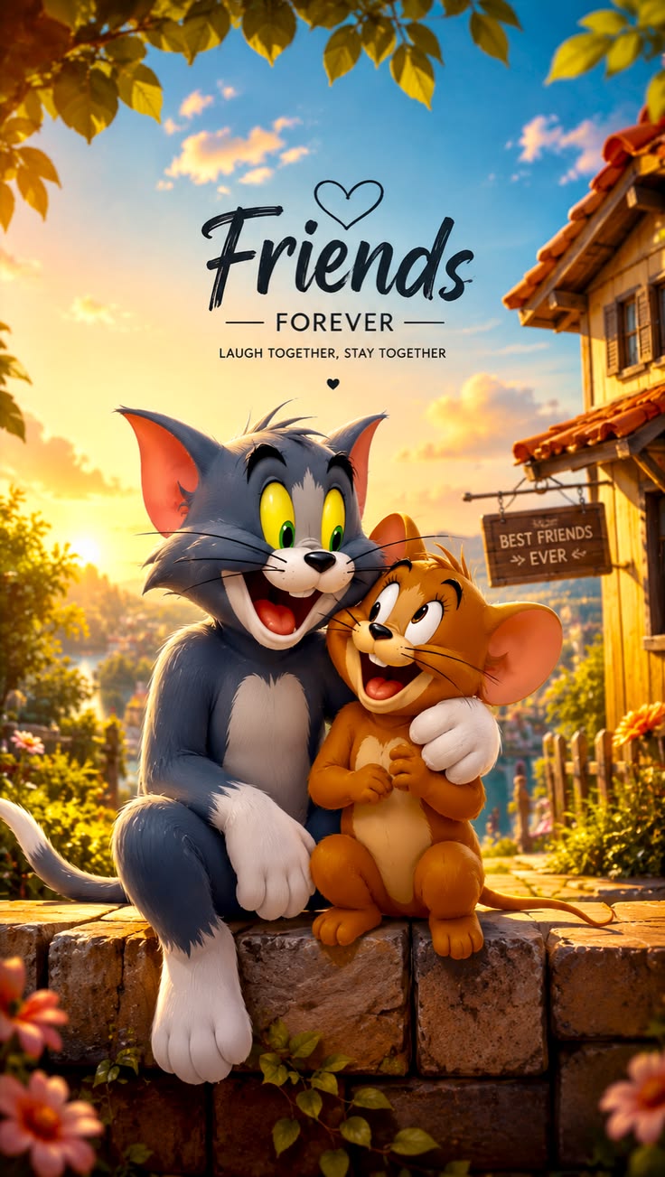 Tom and Jerry Friends framed wall art print — Casa Blend