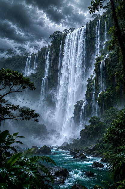 Waterfalls Cliff framed wall art print — Casa Blend